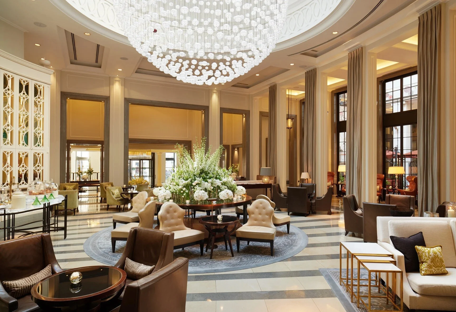 Luxury hotel lobby interior