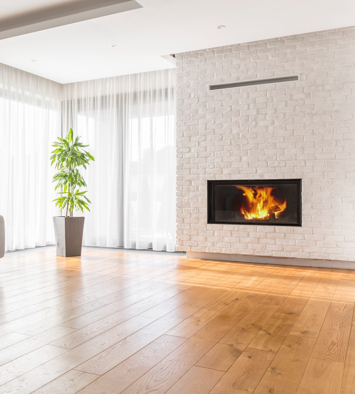 Living room with wood flooring